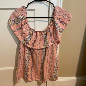 Old Navy Floral Pink off the shoulder Top